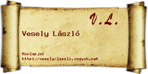Vesely László névjegykártya